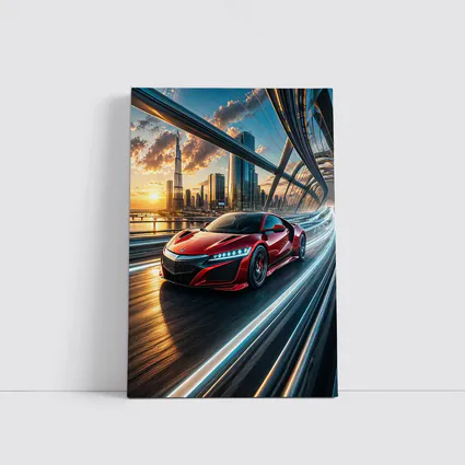 Acura NSX Red Supercar Dubai Skyline
