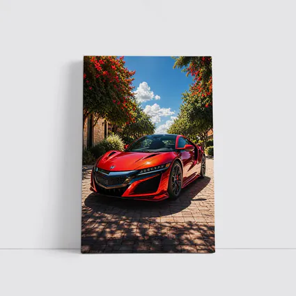 Honda NSX Red Sports Car Sunny Driveway