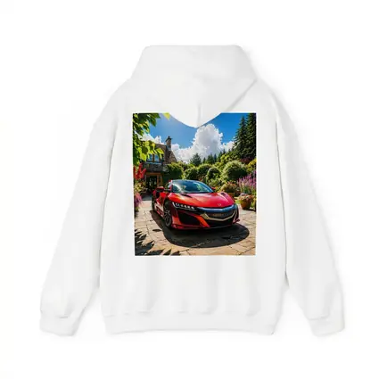 Honda NSX Red Supercar Cottage Garden Setting