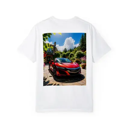 Honda NSX Red Supercar Cottage Garden Setting