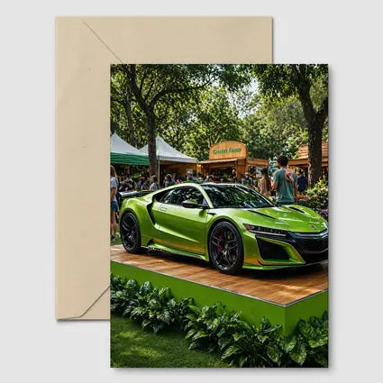 Acura NSX Green Supercar at Outdoor Fair