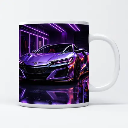 Honda NSX Purple Neon Garage Night