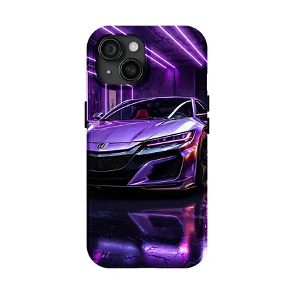 Honda NSX Purple Neon Garage Night