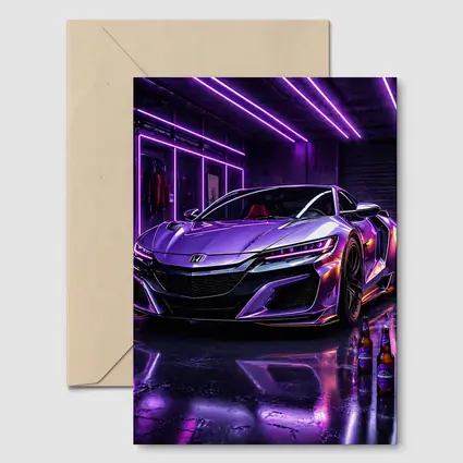 Honda NSX Purple Neon Garage Night
