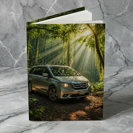 Honda Odyssey Minivan Parked In Forest