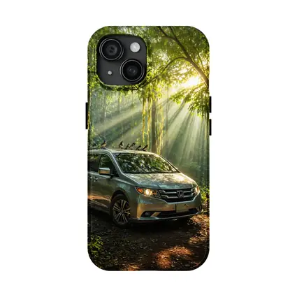 Honda Odyssey Minivan Parked In Forest