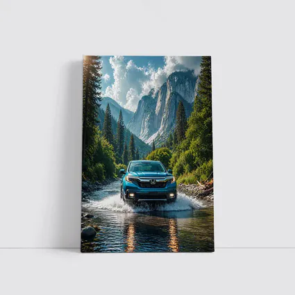 Honda Ridgeline Blue Truck Mountain River