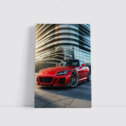 Honda S2000 Red Sports Car Urban Building