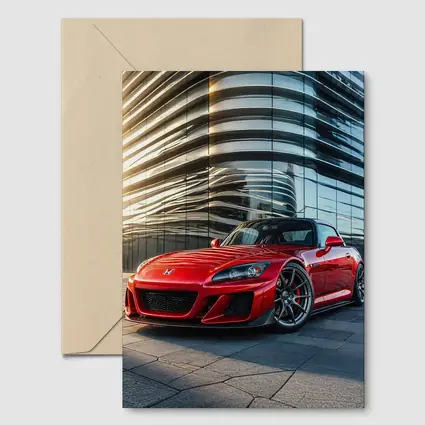 Honda S2000 Red Sports Car Urban Building