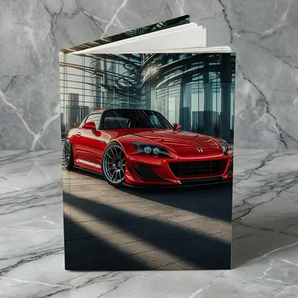 Honda S2000 Red Sports Car Glass Building