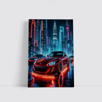 Honda S2000 Red Neon City Night