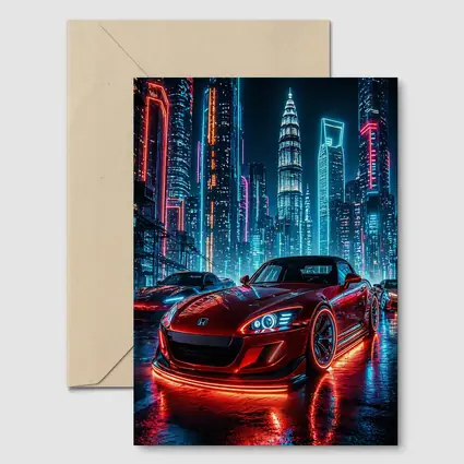 Honda S2000 Red Neon City Night