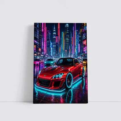 Honda S2000 Red Neon City Night