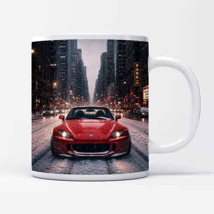 Honda S2000 Red Sports Car Snowy City