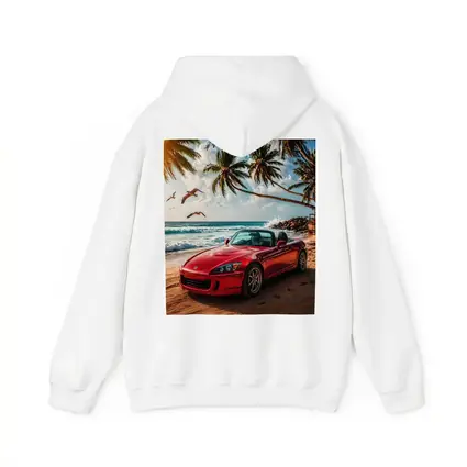 Red Honda S2000 Parked on Tropical Beach