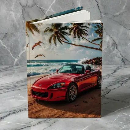 Red Honda S2000 Parked on Tropical Beach