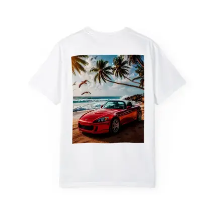 Red Honda S2000 Parked on Tropical Beach
