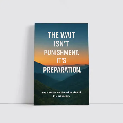 The Wait Is Preparation Mountain Sunset Quote
