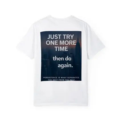 Persistence Quote City Skyline Dark Blue