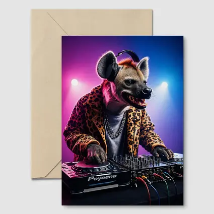 Hyena DJ Leopard Jacket Neon Club Night