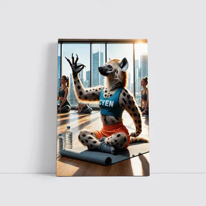 Hyena Doing Yoga In City Studio