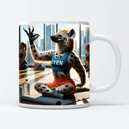 Hyena Doing Yoga In City Studio