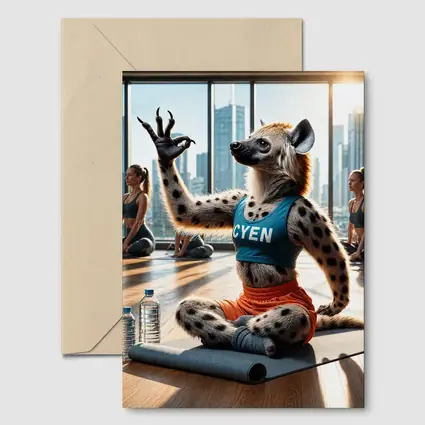 Hyena Doing Yoga In City Studio