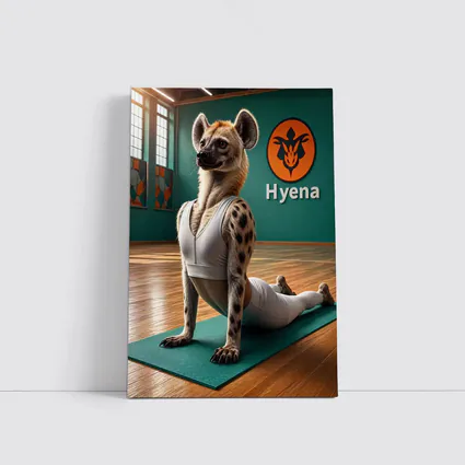 Hyena Doing Yoga Pose In Gym
