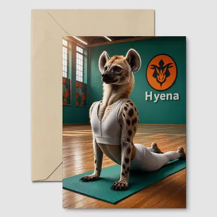 Hyena Doing Yoga Pose In Gym