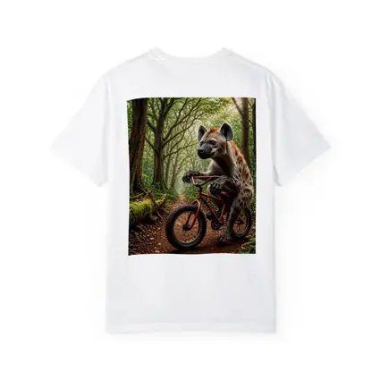 Hyena Riding Bicycle Through Forest Path