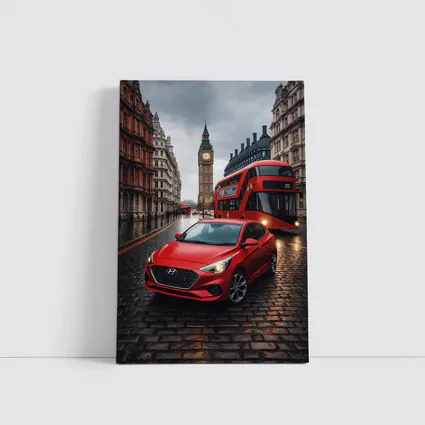 Hyundai Accent Red Car London Streets