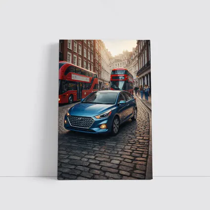 Hyundai Accent Blue Car London Street