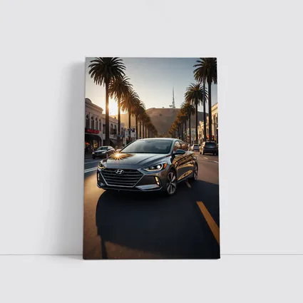 Hyundai Elantra Cruising Los Angeles Palm Boulevard
