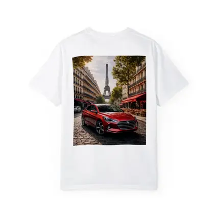Hyundai Elantra Red Car Paris Street