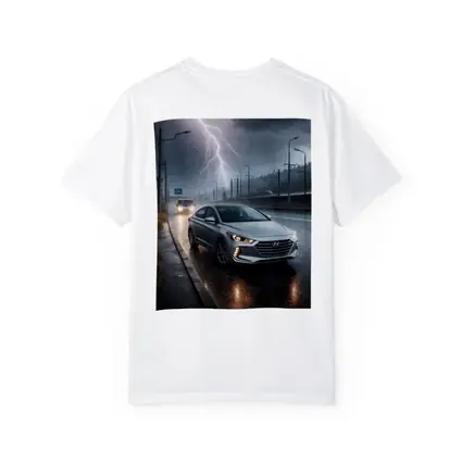 Hyundai Elantra Driving Through Stormy Night