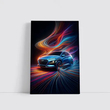 Hyundai Kona Neon Abstract Speed Art