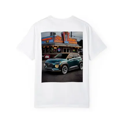 Hyundai Kona Parked Outside Retro Diner