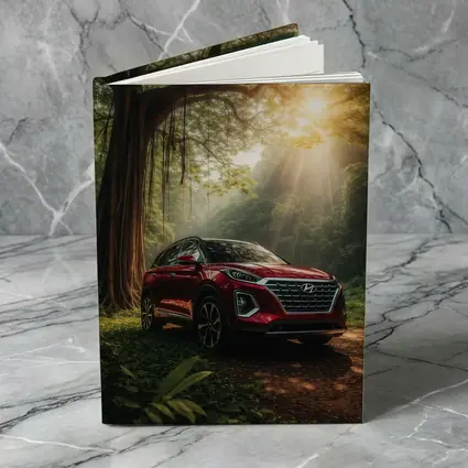 Hyundai SUV Parked in Sunlit Forest