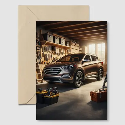 Hyundai Santa Fe SUV In Garage