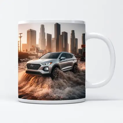 Hyundai Santa Fe Driving Flooded Los Angeles Streets