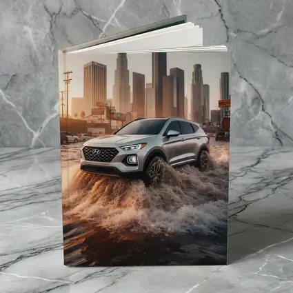 Hyundai Santa Fe Driving Flooded Los Angeles Streets