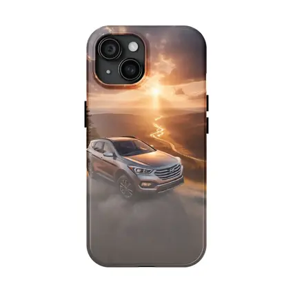 Hyundai Santa Fe Golden Sunset Landscape