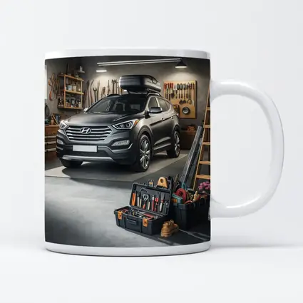 Hyundai Santa Fe SUV in Workshop Garage