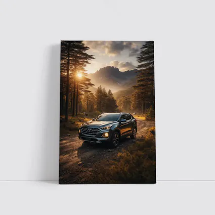 Hyundai Santa Fe Forest Mountain Sunset Drive