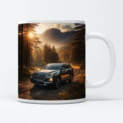 Hyundai Santa Fe Forest Mountain Sunset Drive