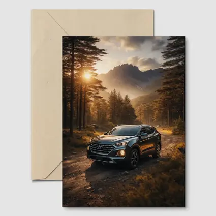 Hyundai Santa Fe Forest Mountain Sunset Drive