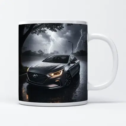 Hyundai Sonata In Dramatic Thunderstorm Rain