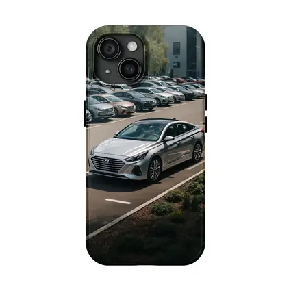 Hyundai Sonata Silver Sedan Parking Lot