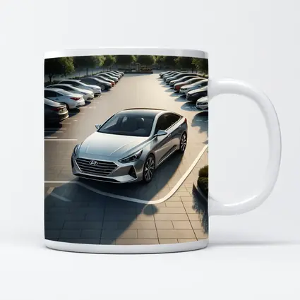 Hyundai Sonata Silver Sedan Parking Lot