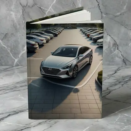 Hyundai Sonata Silver Sedan Parking Lot